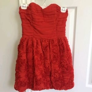 H&M red rosette dress